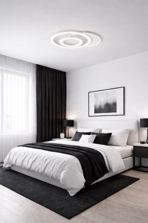 Corpuri de Iluminat Interior - Plafoniera LED 6860lm, 98W, 3CCT cu telecomanda, alb - Alla