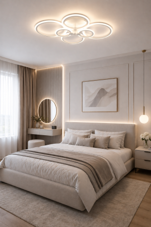 Lustra LED 9800lm, 140W, 3CCT cu telecomanda, alb - Europe [2]