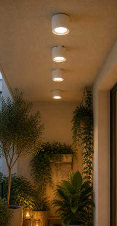 Plafoniera LED de exterior 1200lm, 16x10cm, 10W, 3000-6500K, IP55, alb - Livia [2]