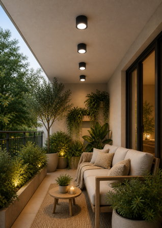 Plafoniera LED de exterior 1200lm, 16x10cm, 10W, 3000-6500K, IP55, negru - Livia [1]