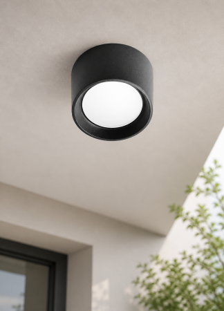 Corpuri de Iluminat Exterior - Plafoniera LED de exterior 1200lm, 16x10cm, 10W, 3000-6500K, IP55, negru - Livia