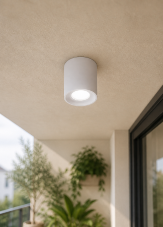 Corpuri de Iluminat Exterior - Plafoniera LED de exterior 600lm, 10.5x9.6 cm, 6W, 2700K-4000K IP55, alb - Livia