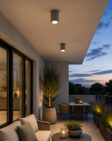 Plafoniera LED de exterior 600lm, 11.5x9.5cm, 6W, 2700-400K, IP55, gri - Franca [1]