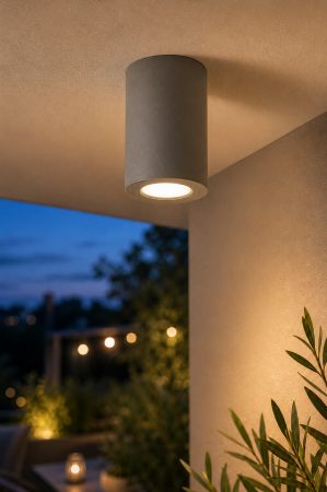 Corpuri de Iluminat Exterior - Plafoniera LED de exterior 600lm, 11.5x9.5cm, 6W, 2700-400K, IP55, gri - Franca