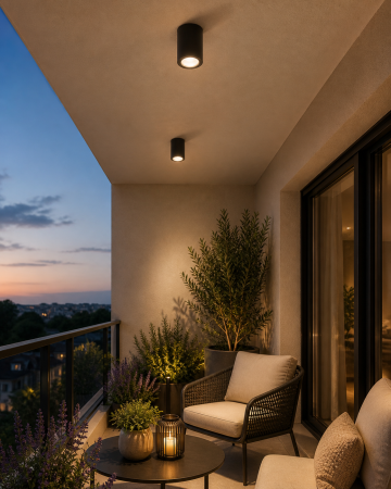 Plafoniera LED de exterior 600lm, 11.5x9.5cm, 6W, 2700-400K, IP55, negru - Franca [1]