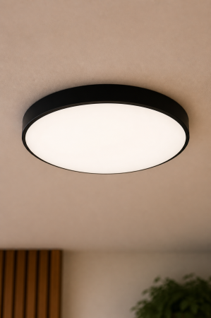 Plafoniera LED pentru exterior/baie 1620lm, 25x5 cm, 18W, 4000K, IP54, negru - Dars