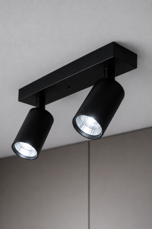 ILUMINAT - Plafoniera LED tip spot, 15W, 39x15x5.5cm, IP20, lumina rece, negru - Kabo