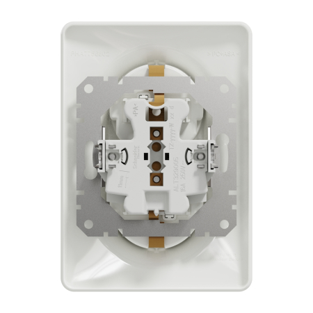 Priza dubla Schuko 2P+E cu obturatoare, Sedna Design, alb, SDD311221 [1]