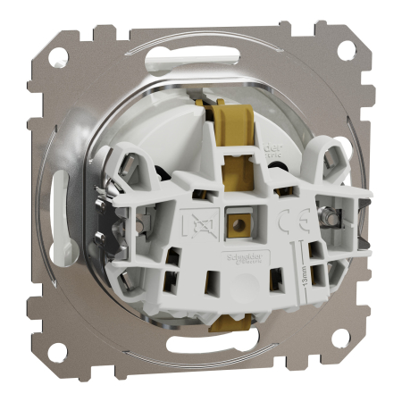 Priza Schuko simpla cu capac 2P+E cu obturatoare Sedna Design, alb, SDD111023 [7]