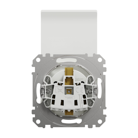 Priza Schuko simpla cu capac 2P+E cu obturatoare Sedna Design, alb, SDD111023 [6]