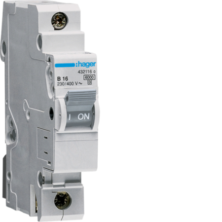 Sigurante Automate (MCB) - Siguranta automata (Disjunctor), MCB, 1P, 16A, 4.5kA, B, MX116