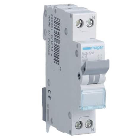 Sigurante Automate (MCB) - Siguranta automata (Disjunctor), MCB, 1P+N, 16A, 4.5kA, C, MJN516