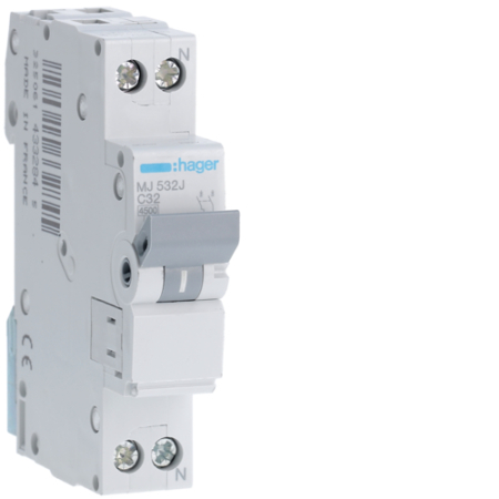 Sigurante Automate (MCB) - Siguranta automata (Disjunctor), MCB, 1P+N, 32A, 4.5kA, C, 1M, MJ532J