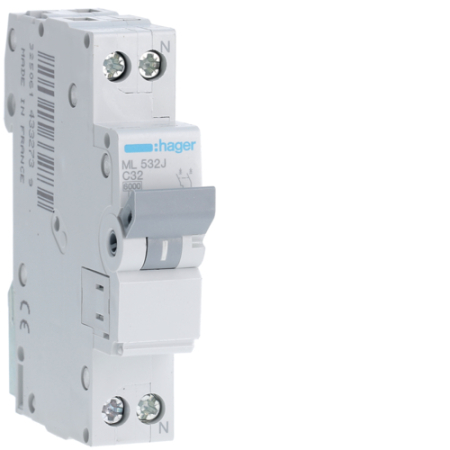 Sigurante Automate (MCB) - Siguranta automata (Disjunctor), MCB, 1P+N, 32A, 6kA, C, ML532J