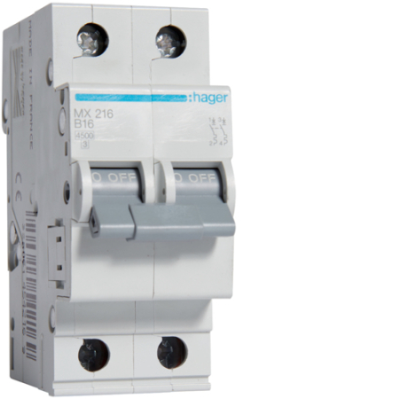 Sigurante Automate (MCB) - Siguranta automata (Disjunctor), MCB, 2P, 16A, 4.5kA, B, MX216
