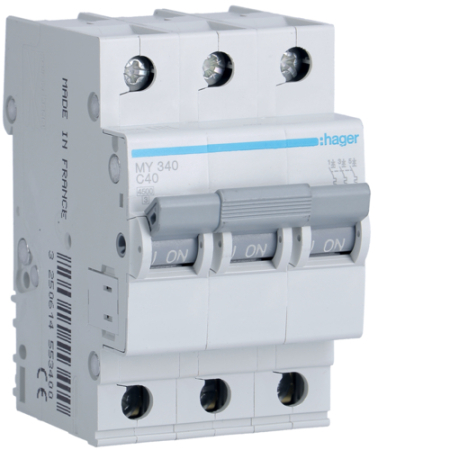 Sigurante Automate (MCB) - Siguranta automata (Disjunctor), MCB, 3P, 40A, 4.5kA, C, MY340