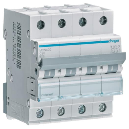 Sigurante Automate (MCB) - Siguranta automata (Disjunctor), MCB, 4P, 20A, 6kA, C, 4M, MCN420