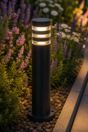 Corpuri de Iluminat Exterior - Stalp de gradina cu dulie E27, 50x13 cm, 40W, IP44, negru - Sevila