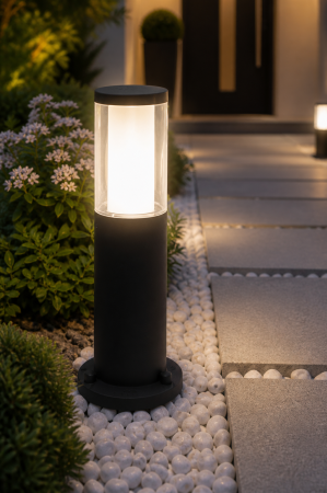 Corpuri de Iluminat Exterior - Stalp de gradina LED 350lm, CCT, 40x15.5cm, 3.5W, IP55, negru - Carlo