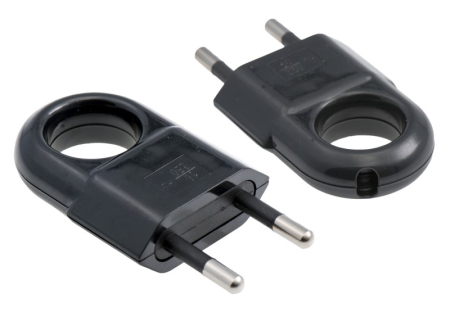 Prelungitoare, Fise si Triple - Stecher fara impamantare, 10A, IP44, negru