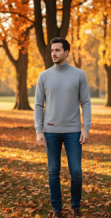 BLUZE BARBATI - PULOVER 5427-GRAY