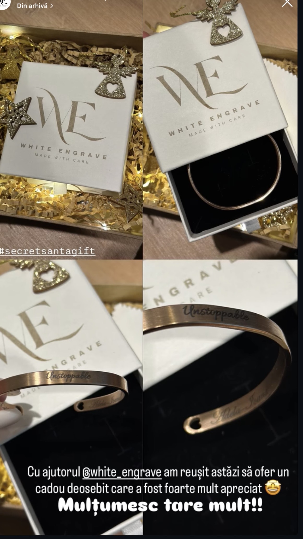Brățară gravată White Engrave oferită cadou