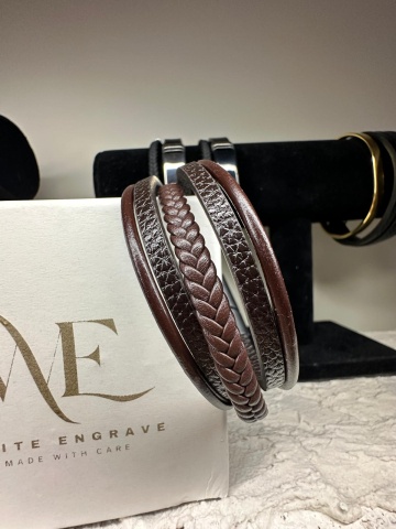 Bratari piele cu inchidere magnet negru [3]