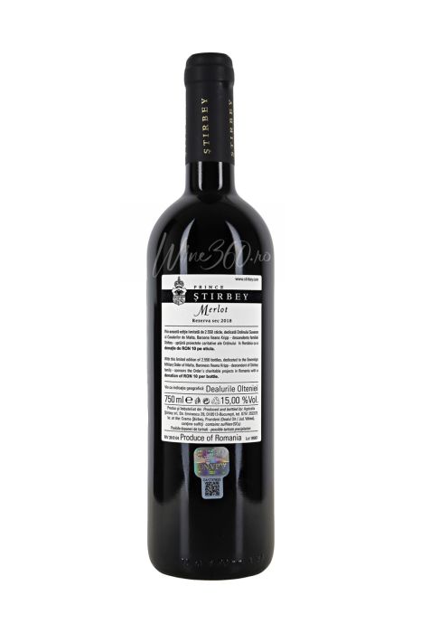 Prince Stirbey - Merlot Rezerva - 2018 [2]