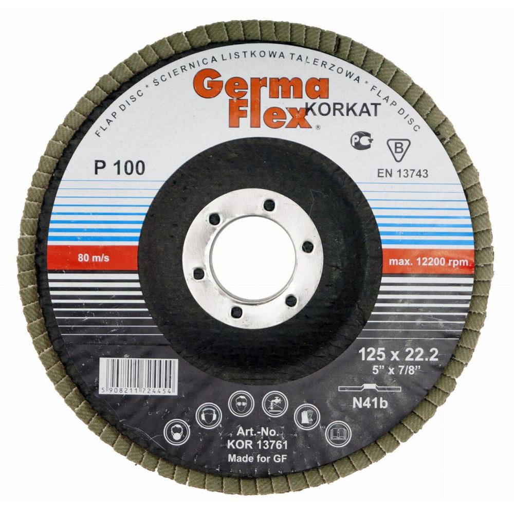 Abraziv/smirghel lamelar frontal, P100, 125 mm, Germa Flex [2]