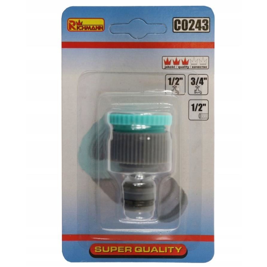 Adaptor robinet, filet interior, 1/2"-3/4", Richmann [2]
