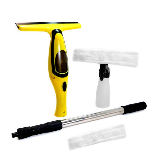 Aspirator de geamuri si oglinzi, electric, maner telescopic 120 cm, stergator/curatator fara fir cu acumulator 200 mAh, 280 ml, laveta microfibra [1]