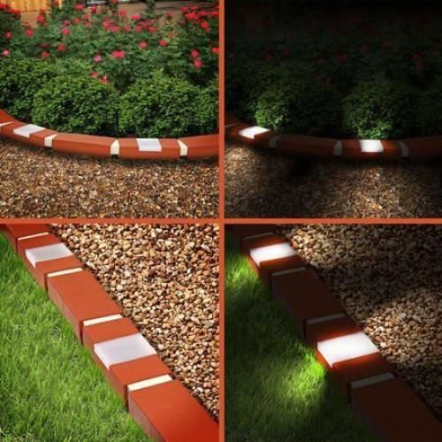 Bordura decorativa, efect caramida, 2 x lampa LED cu iluminare solara, set 10 buc, 2.1 m [2]