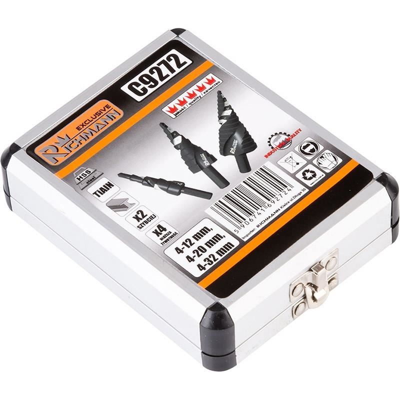 Burghie pentru metal, in trepte, profesionale, titan, set 3 buc, 4-12/20/32 mm, Richmann Exclusive [6]