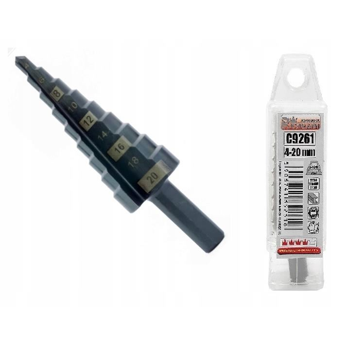 Burghiu pentru metal, in trepte, nitrura de titan, 4-20 mm, 65 mm, Richmann Exclusive [2]