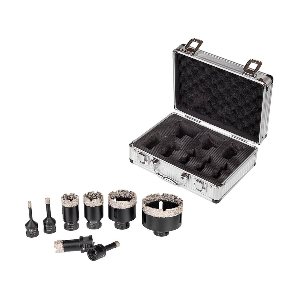 Carote diamantate, vacuum brazed, M14, set 8 buc, 6-68 mm, Richmann Exclusive [9]