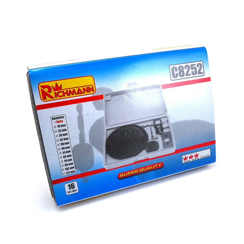 Carote pentru gips-carton, rigips, lemn, set 12 buc, 19-127 mm, Richmann [2]