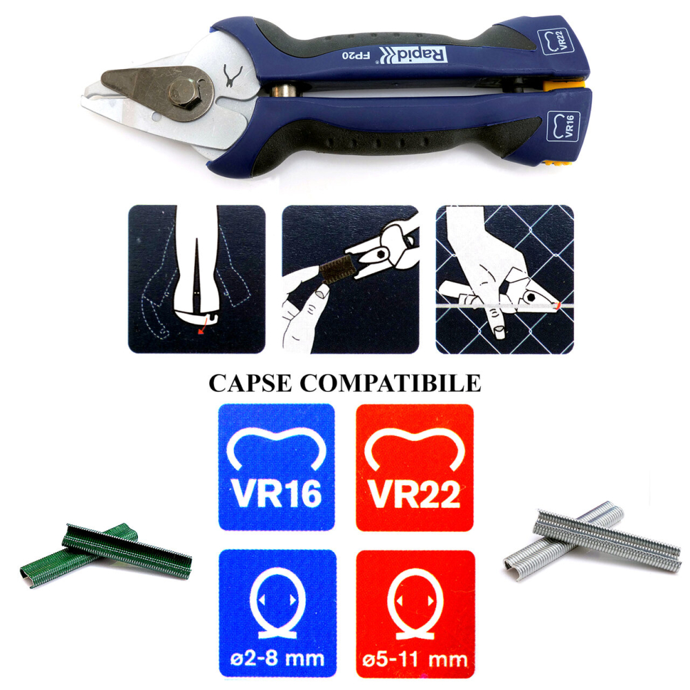 Cleste pentru legat gardul, cu capse, sarma, Rapid [4]