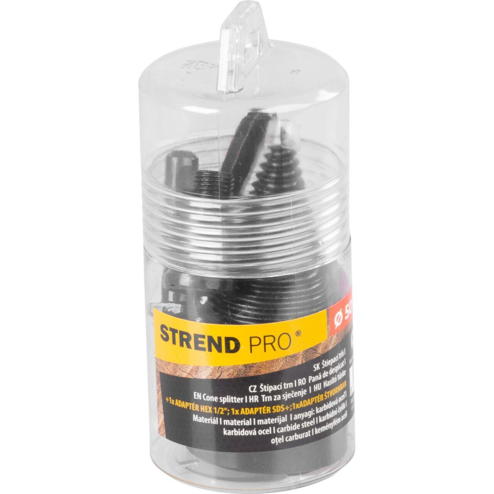 Con despicator lemn pentru bormasina, Strend Pro, cu 3 adaptoare, SDS PLUS, HEX 1/2", 50 mm [5]