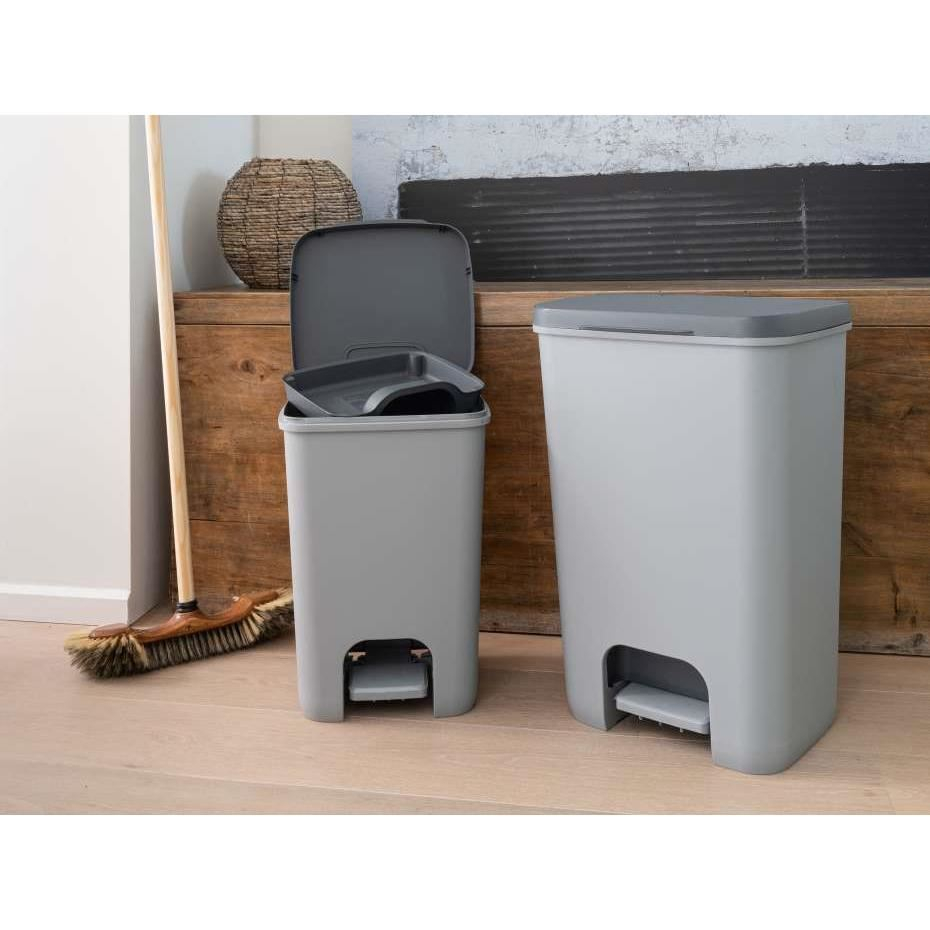 Cos de gunoi cu pedala, plastic, gri, 20 L, 30.3x29.4x42.8 cm, Curver [5]
