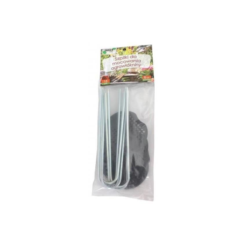 Cui tip U, fixare folii, furtune, cu rozeta plastic, set 6 buc, 15 cm [2]