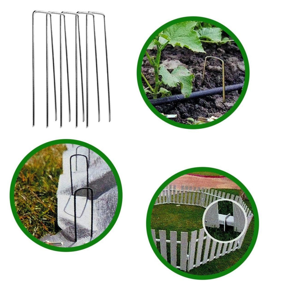 Cui tip U, fixare folii, furtune, set 10 buc, 4 mm x 15 cm [4]