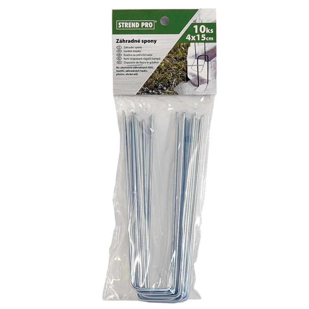 Cui tip U, fixare folii, furtune, set 10 buc, 4 mm x 15 cm [3]