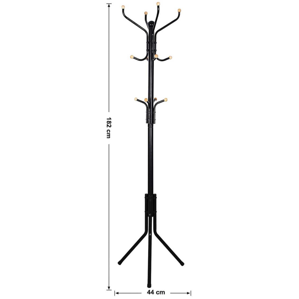 Cuier, Songmics, 12 carlige, metal, negru, 44x44x182 cm [6]