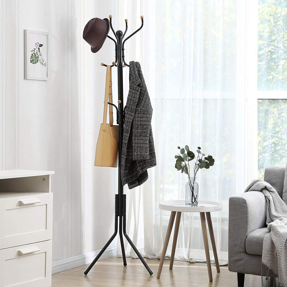 Cuier, Songmics, 12 carlige, metal, negru, 44x44x182 cm [2]