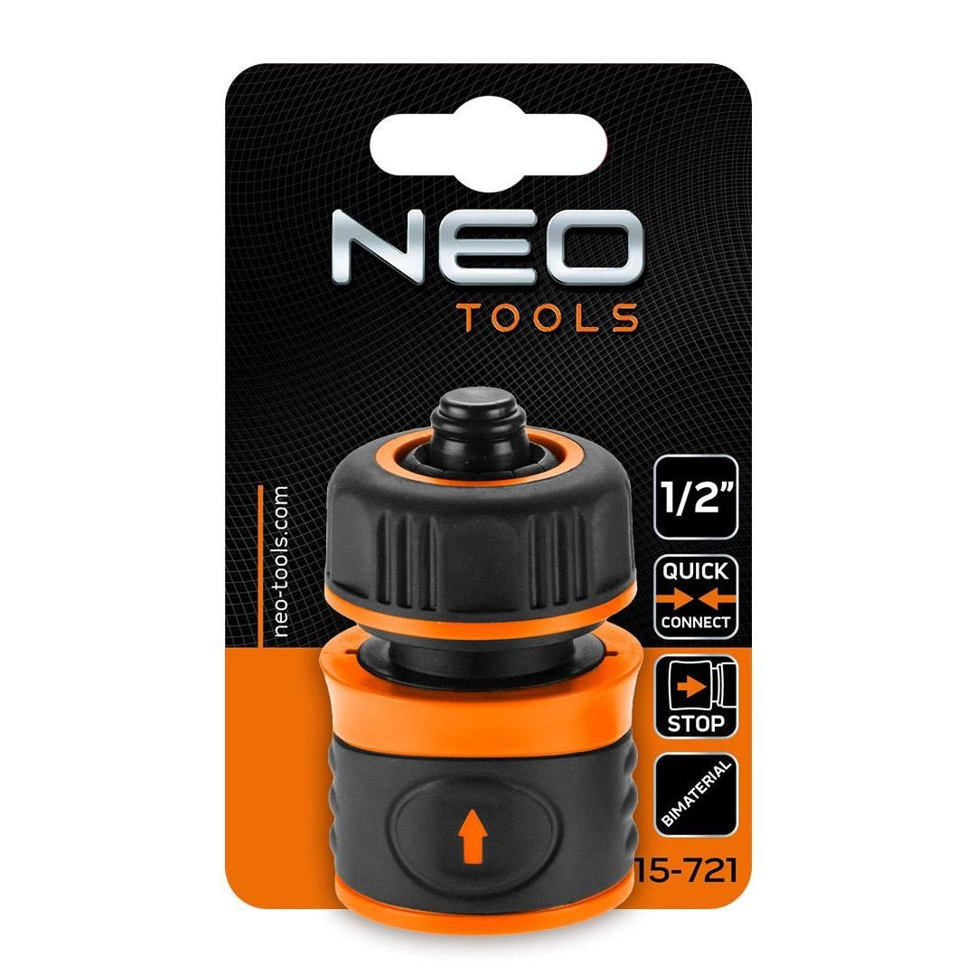 Cupla rapida, cu stop, bimaterial, 1/2", NEO [2]