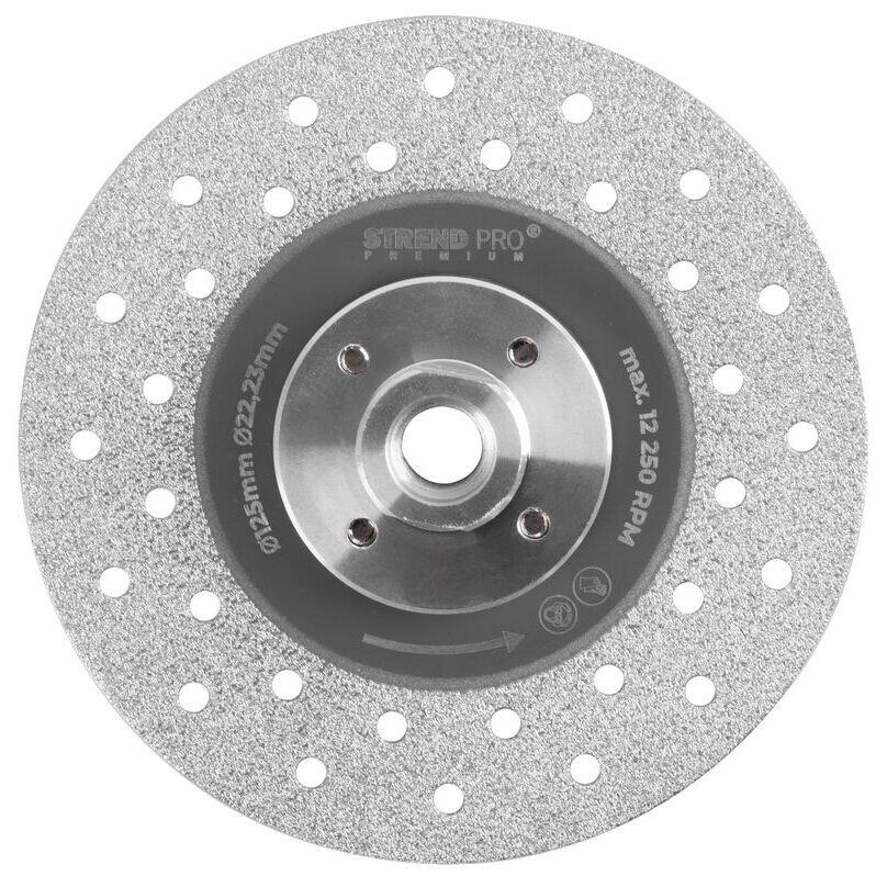 Disc diamantat, 2 in 1, taiere si slefuire beton, marmura, placi ceramice, 125 mm, M14, Strend Pro [7]