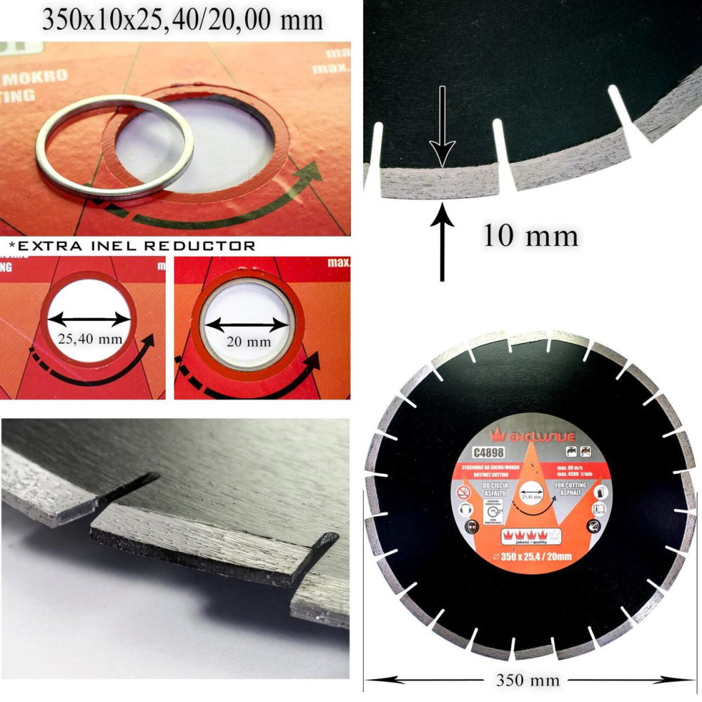 Disc diamantat, asfalt, taiere umeda si uscata, 350 mm/25.4 mm, Richmann Exclusive [3]