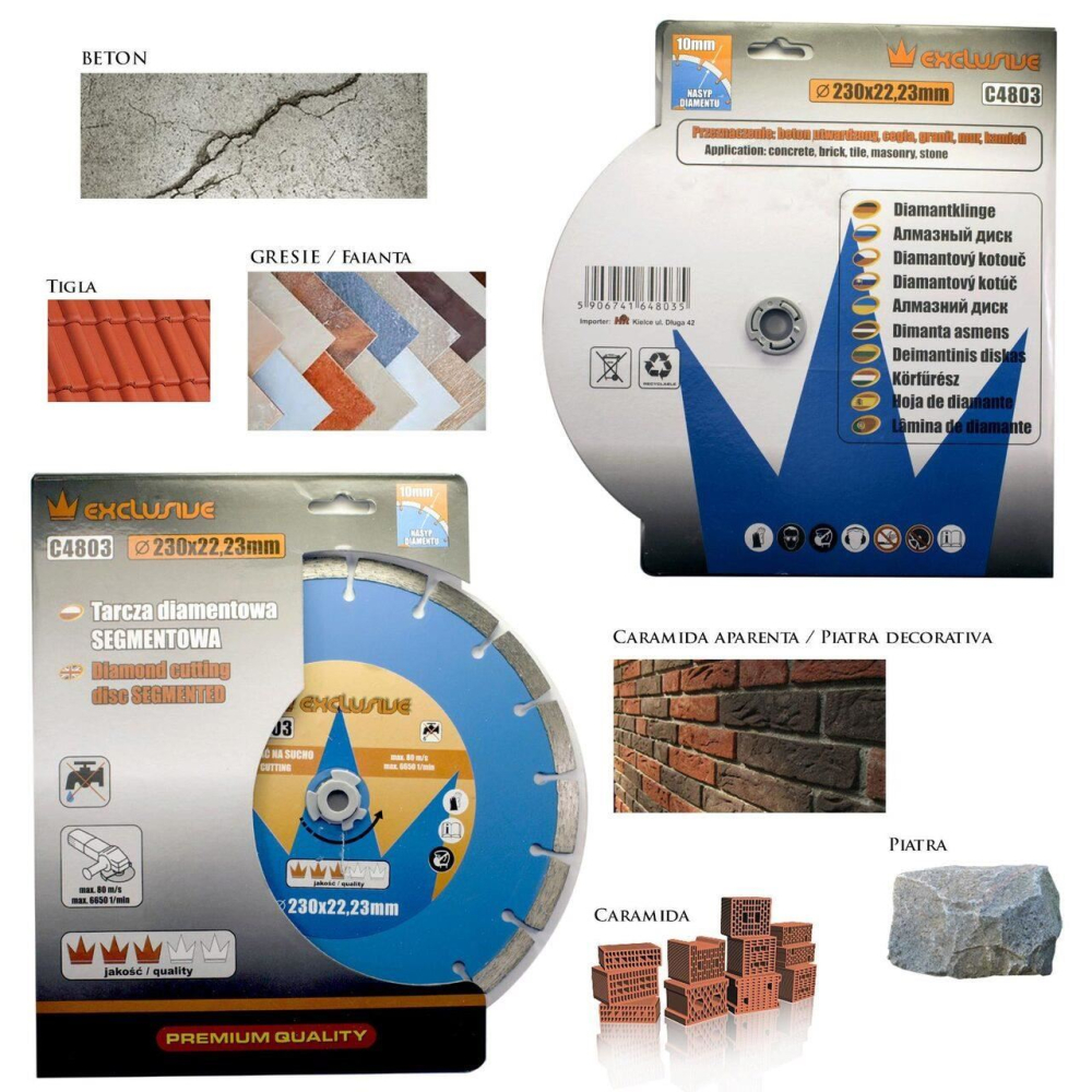 Disc diamantat, beton, taiere uscata, 230 mm/22.23 mm, Richmann  [2]