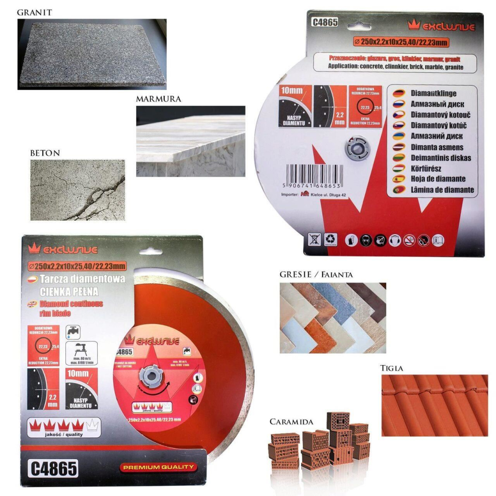 Disc diamantat continuu, ceramica, taiere umeda, 250 mm/25.4 mm, Richmann Exclusive [2]