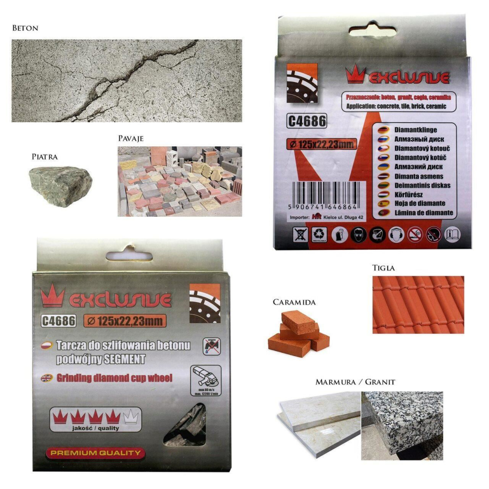 Disc diamantat dublu segmentat, beton, slefuire uscata, 125 mm/22.23 mm, Richmann Exclusive [2]